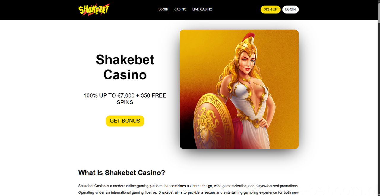 Shakebet Casino - Oficjalna Recenzja 2026 Casino